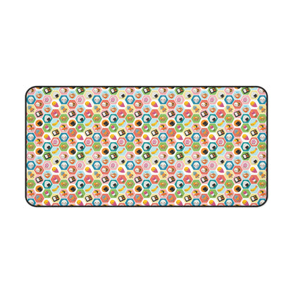 Kawaii Food Hexagon Themed Desk Mat