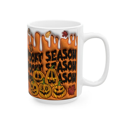 15oz. Spooky Season Pumpkins Mug Looks raised\3D but is not.