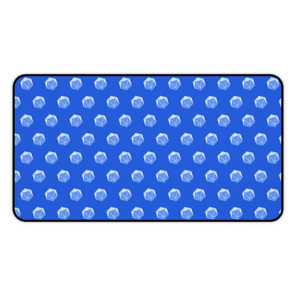 Blue D20 Themed Desk Mat