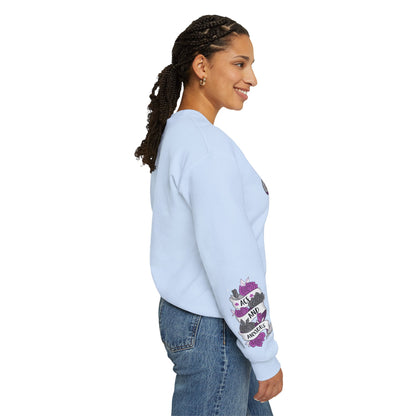 *Sleeve and Front Designs* Crewneck Sweatshirt - ACE (and anxious) LGBTQA+