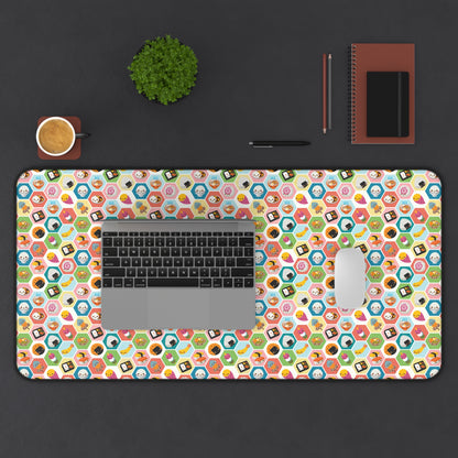 Kawaii Food Hexagon Themed Desk Mat