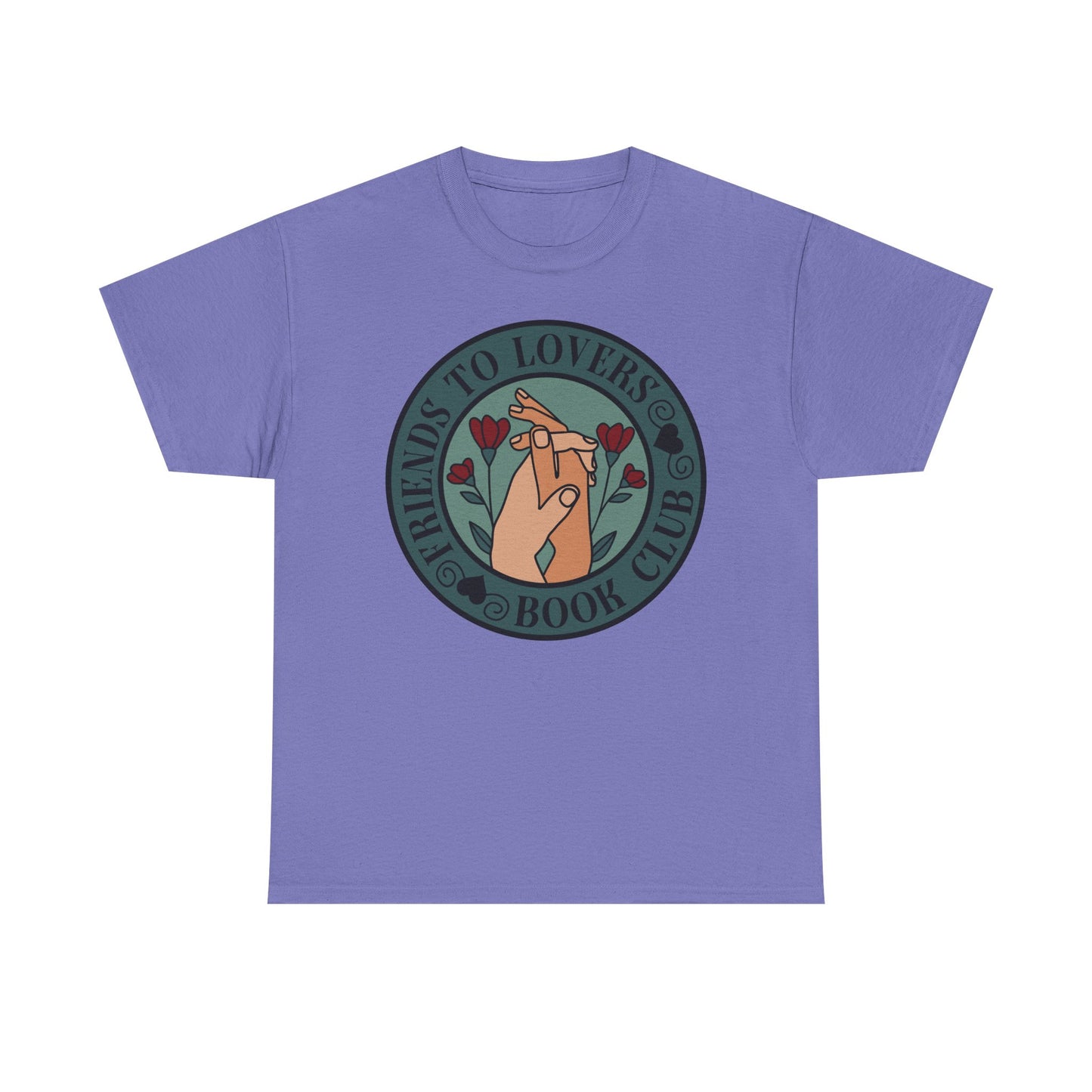Friends to Lovers Book Club (Two Male Hands) LGBTQA Round Graphic Tee