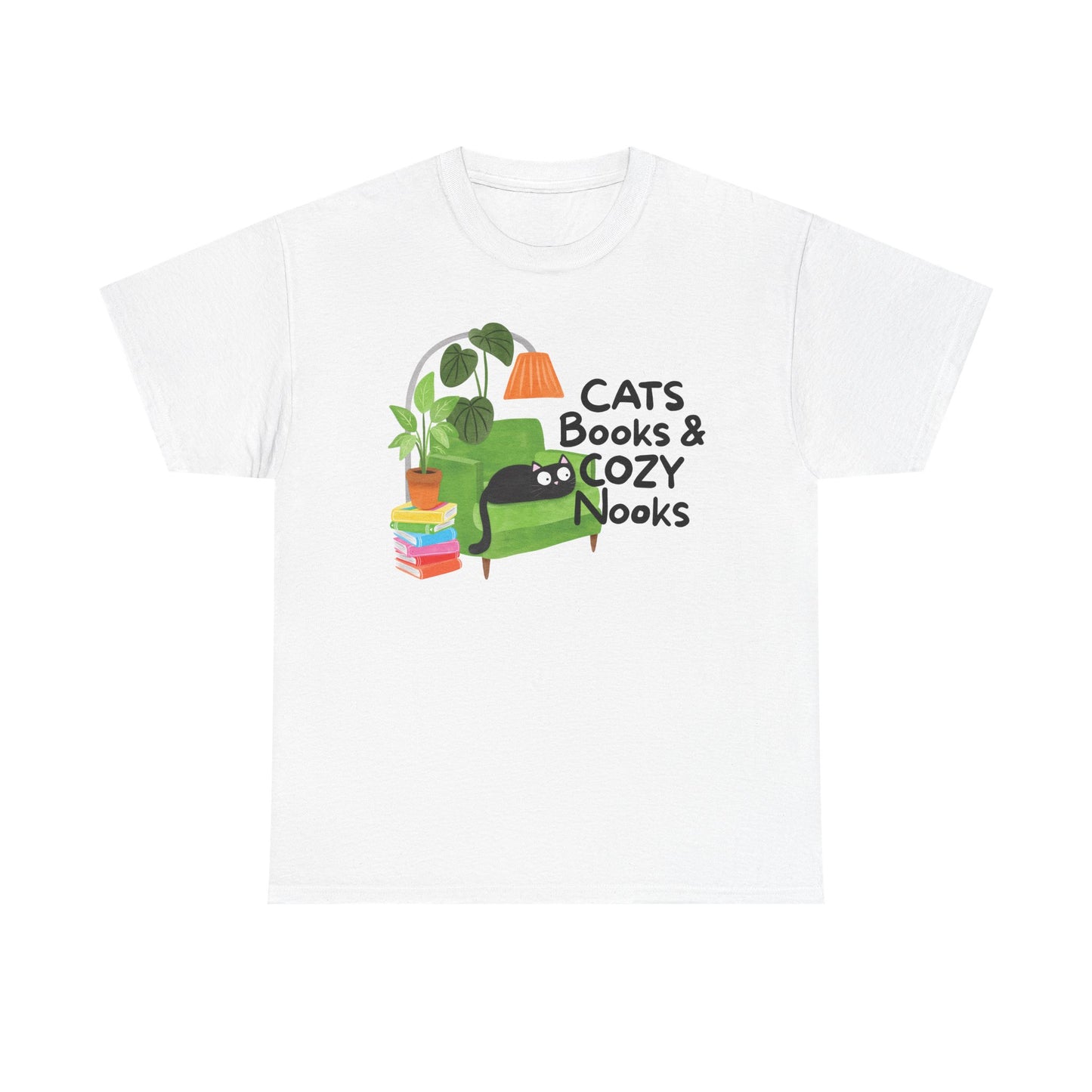 Cats, Books, Cozy Nooks Graphic Tee