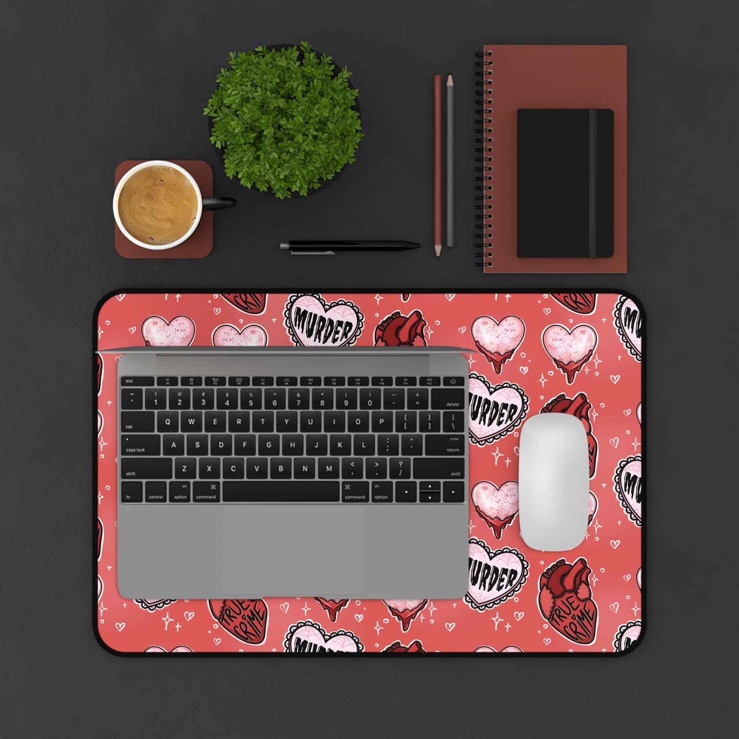 True Crime Themed Desk Mat