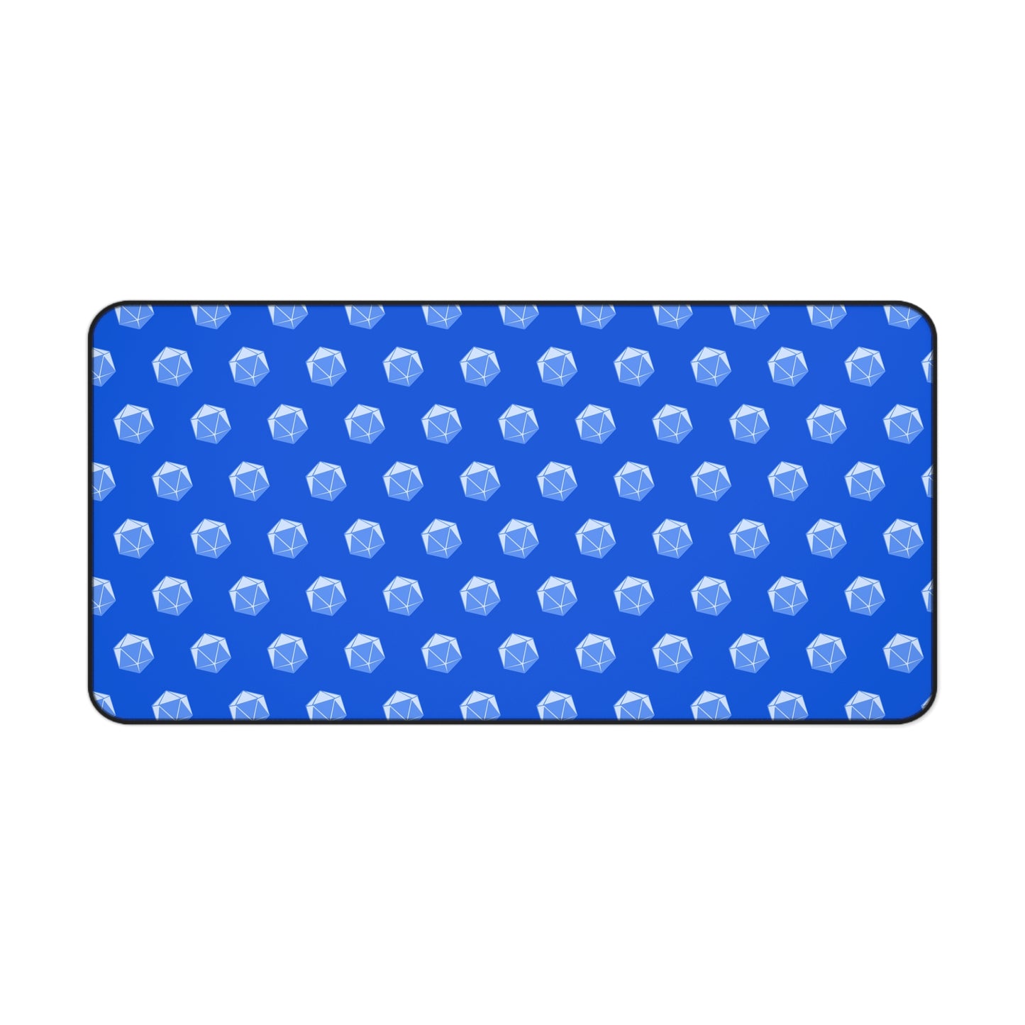 Blue D20 Themed Desk Mat