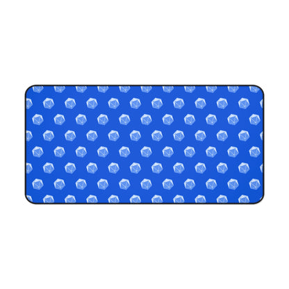 Blue D20 Themed Desk Mat