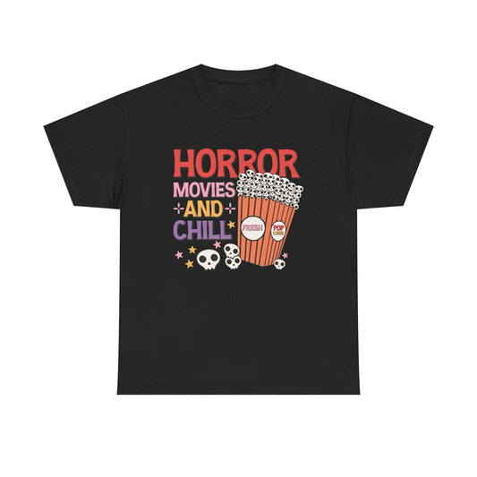 Popcorn Graphic Tee "Horror Movies and Chill"