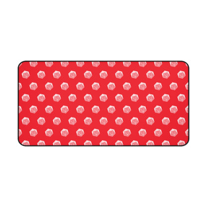 Red D20 Themed Desk Mat