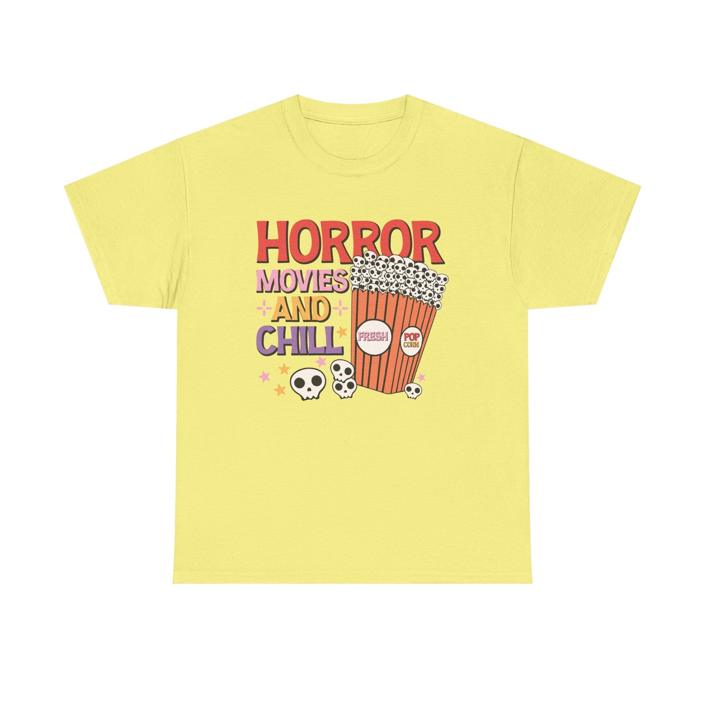 Popcorn Graphic Tee "Horror Movies and Chill"