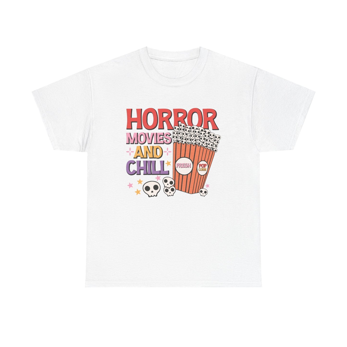 Popcorn Graphic Tee "Horror Movies and Chill"