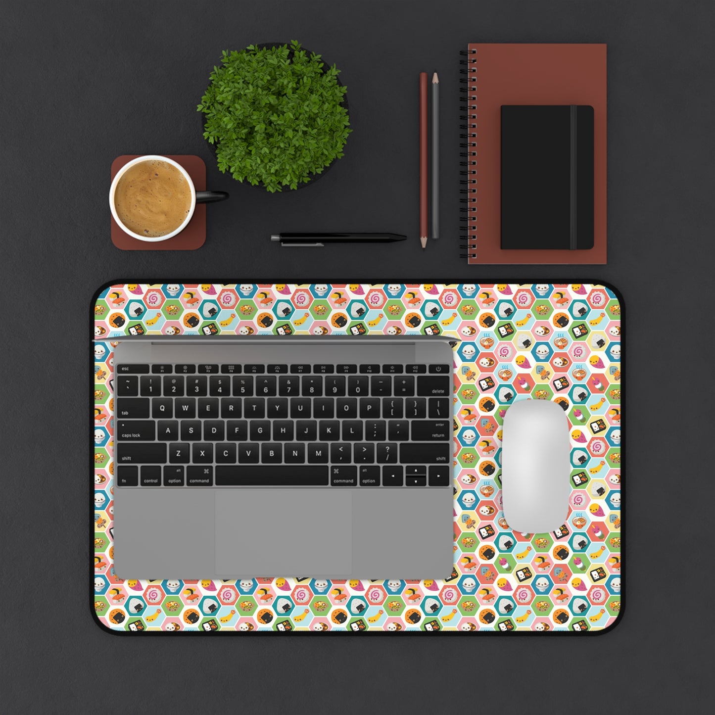 Kawaii Food Hexagon Themed Desk Mat