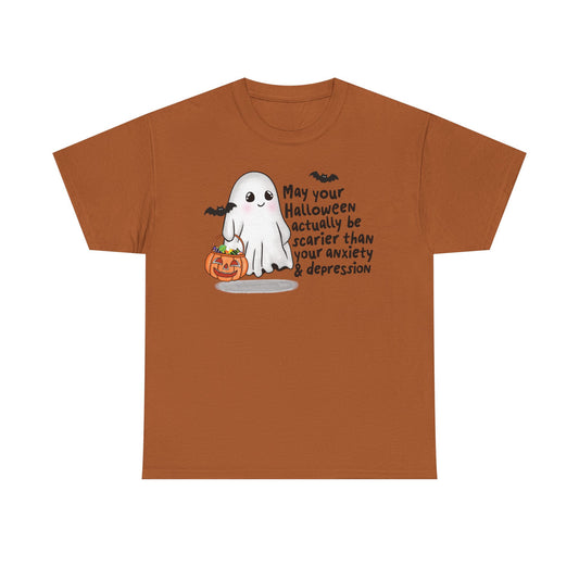 Cute Ghost Graphic Tee "Anxiety and Depression"
