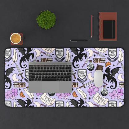 Dragon and War Lover Purple Desk Mat