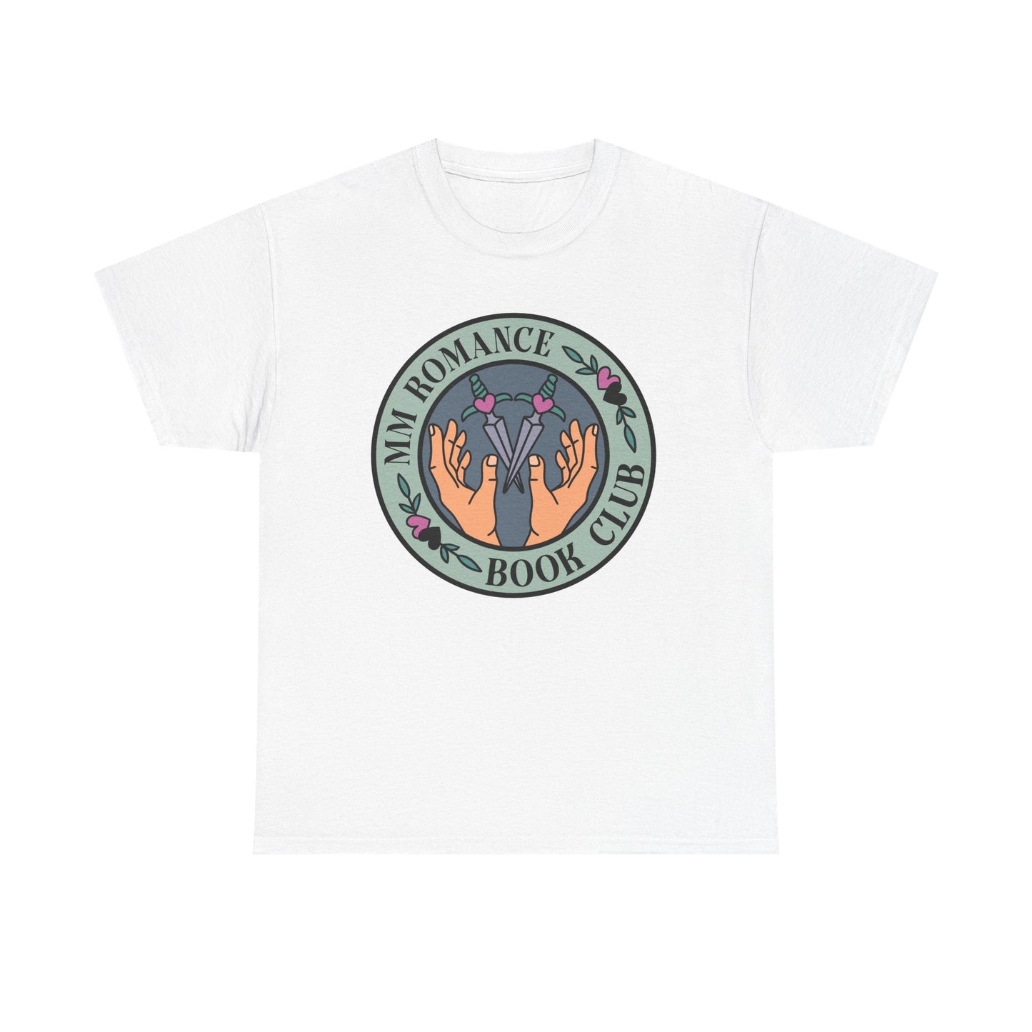 MM Romance Book Club (Two Male Hands) LGBTQA Round Graphic Tee