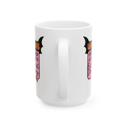 15oz Warning attached to dragons Mug