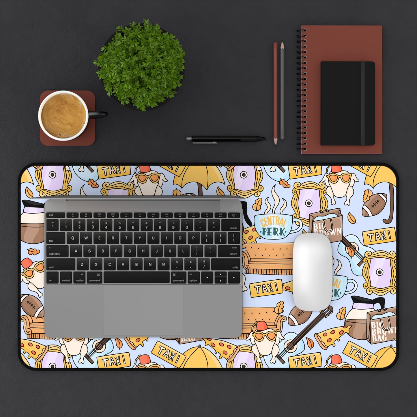 Blue Friends Desk Mat