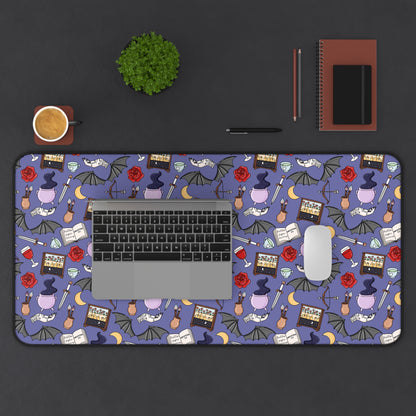 Purple Bat Wings Desk Mat