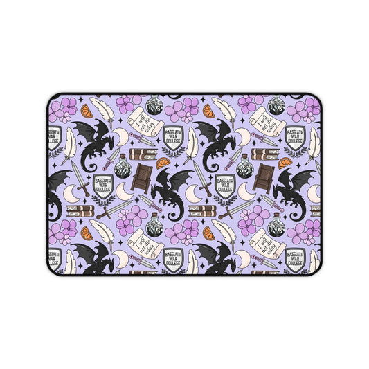Dragon and War Lover Purple Desk Mat