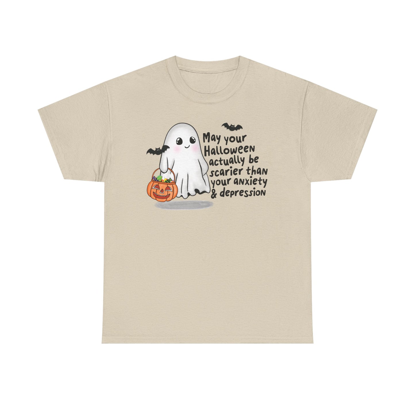 Cute Ghost Graphic Tee "Anxiety and Depression"