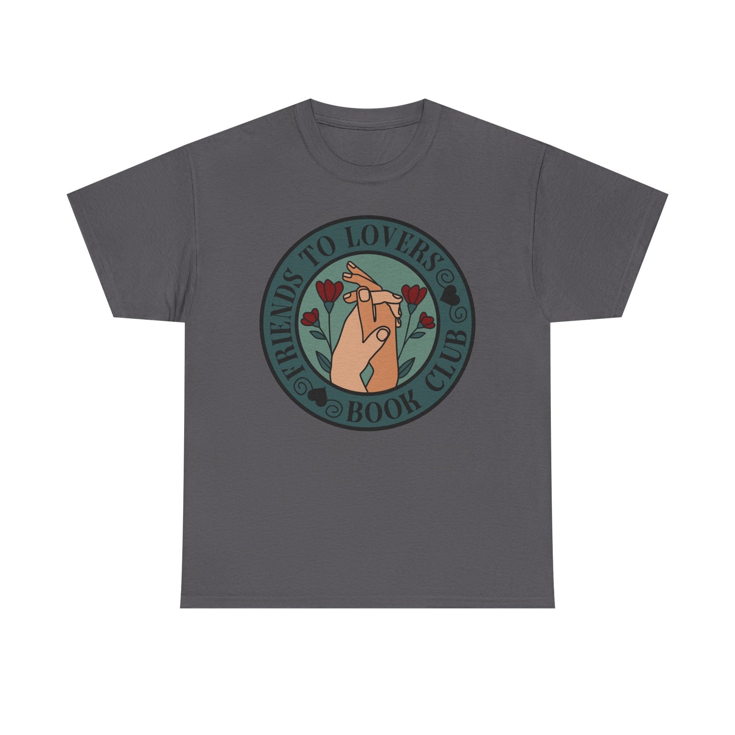 Friends to Lovers Book Club (Two Male Hands) LGBTQA Round Graphic Tee