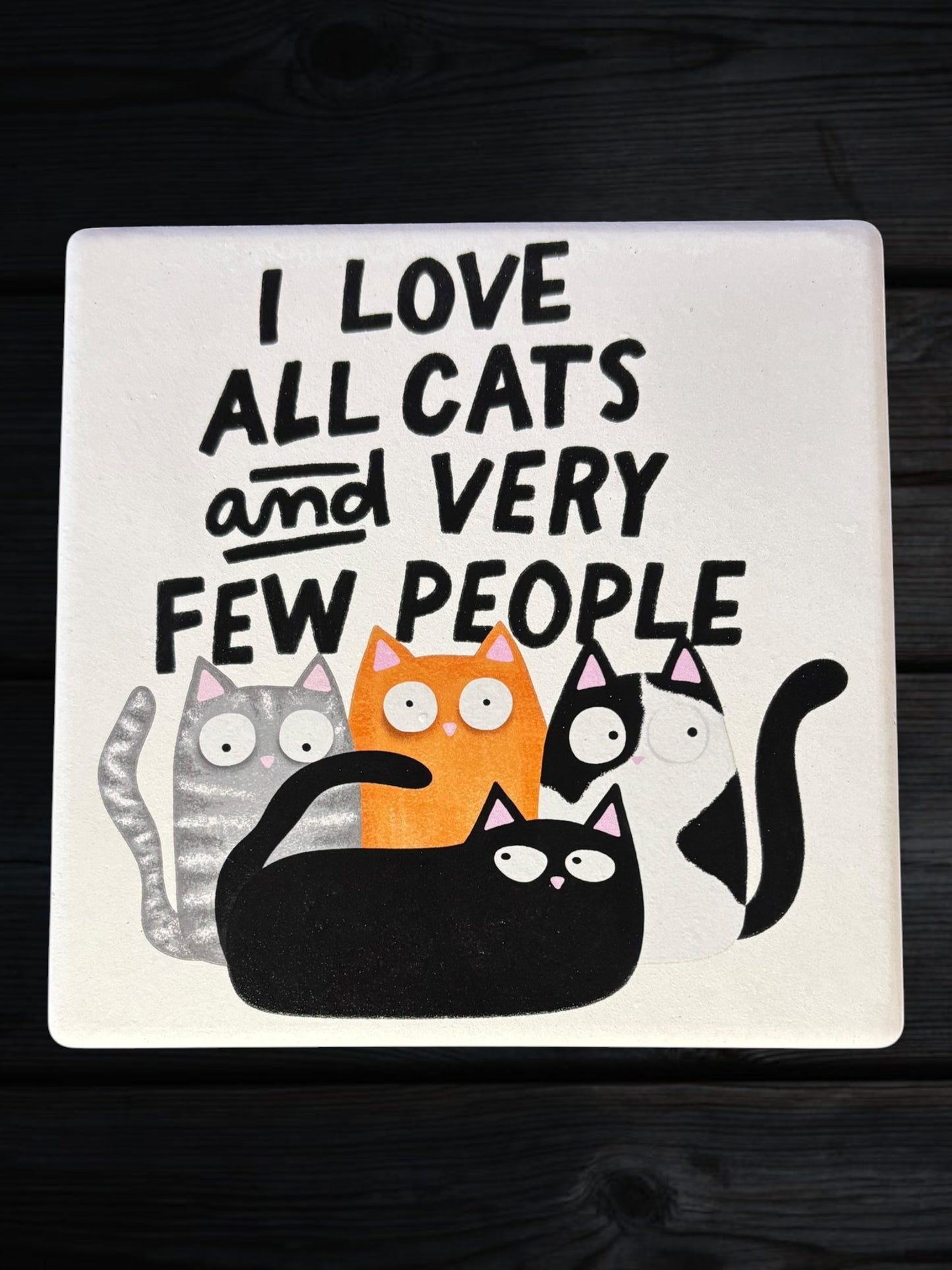 I love cats ceramic coaster