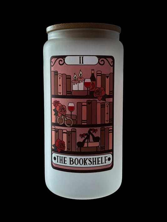 The Bookshelf Tarot Card Drinking Glass