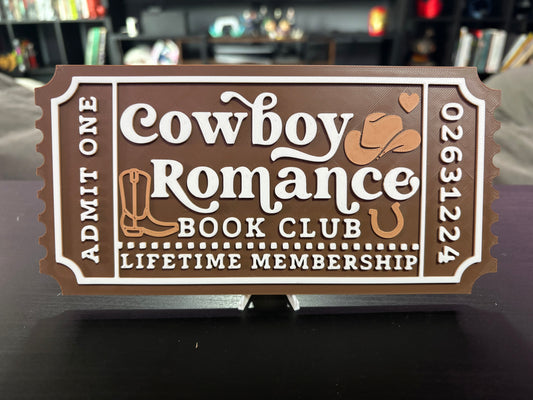 Cowboy Romance era Book Club Ticket