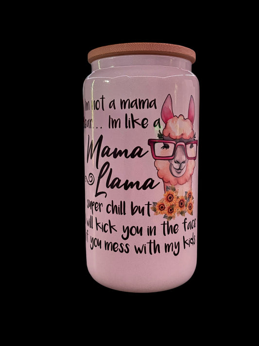 Llama Momma Drinking Glass