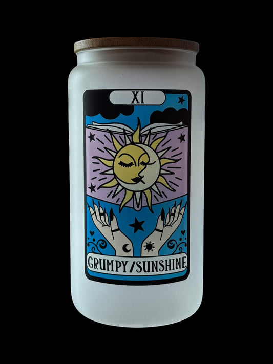 Grumpy Sunshine Tarot Card Drinking Glass