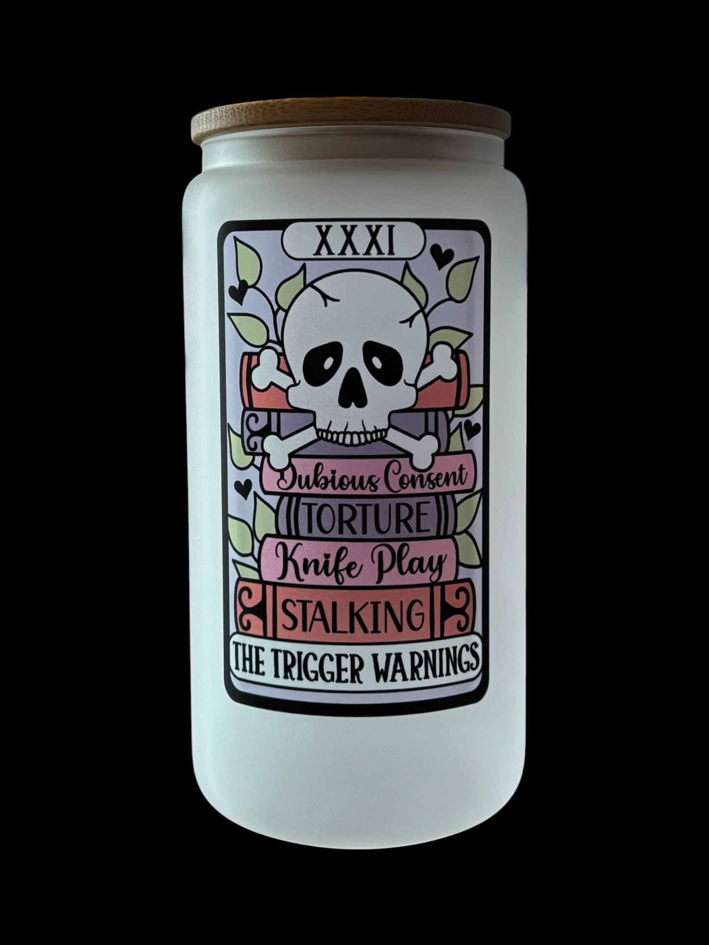 The Trigger Warning Tarot Card Drinking Glass