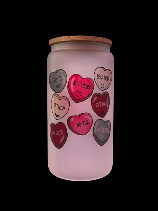 Funny Hearts Drinking Glass