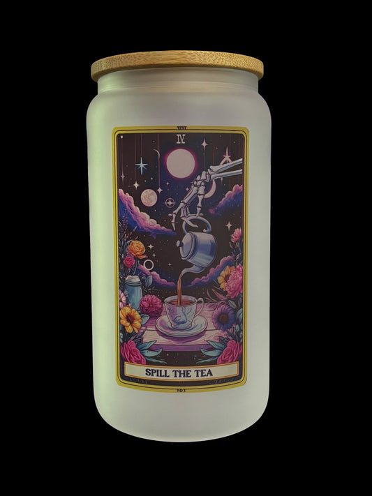 Spill the tea Tarot Drinking Glass