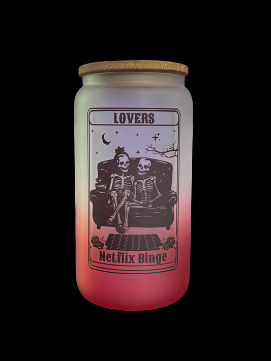 The Lovers (Streaming Binge) Tarot Drinking Glass