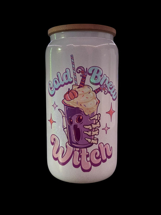 Cold Brew Witch Drinking Glass