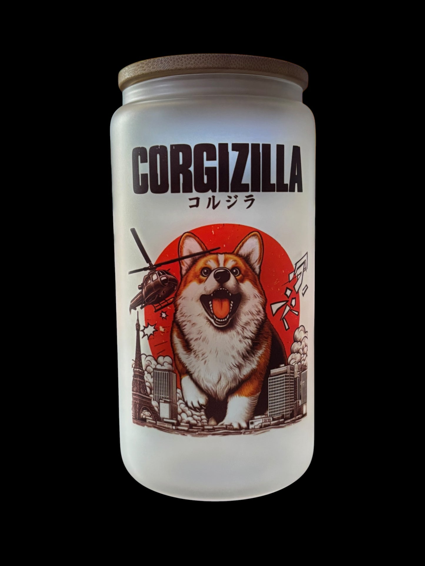 Corgizilla Drinking Glass