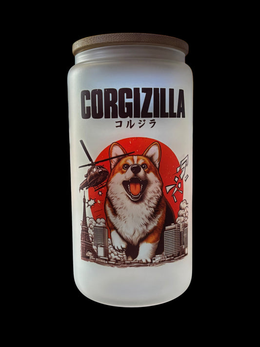 Corgizilla Drinking Glass