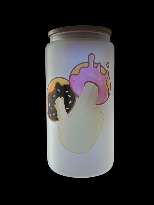 Finger Donuts Drinking Glass