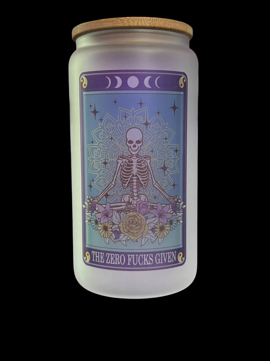 The zero fucks given Tarot Drinking Glass