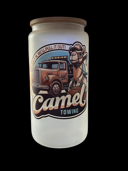 Camel Towing Drinking Glass