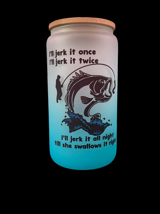 fishing Jerk It Drinking Glass
