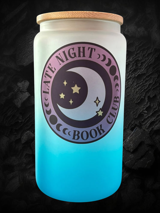 Late Night Book Club Drinking Glass