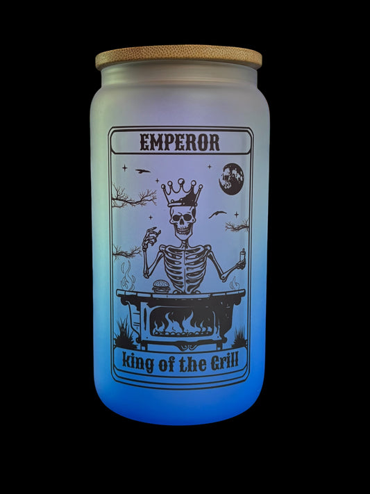 The Emperor (king of the grill) Tarot Drinking Glass