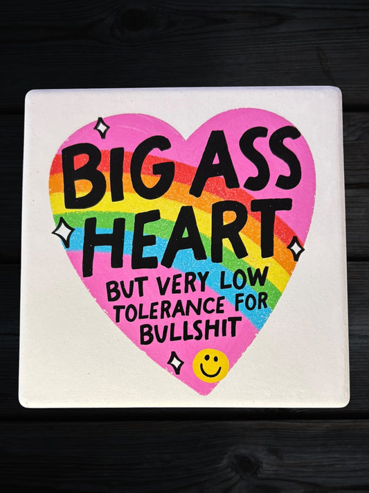 Big Ass Heart ceramic coaster